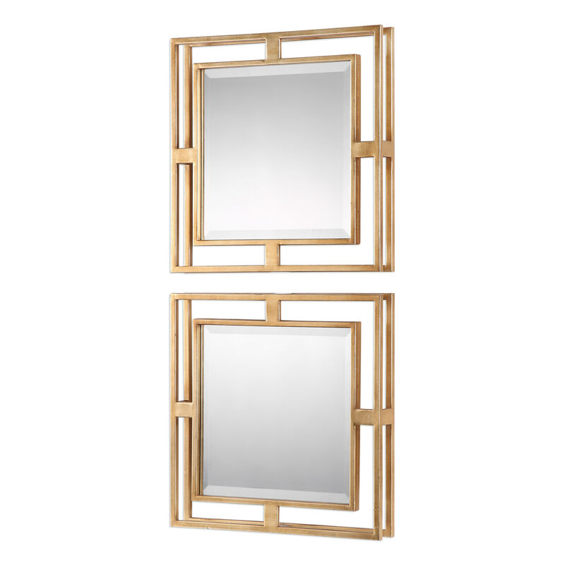 Uttermost Allick Gold Square Mirrors S/2